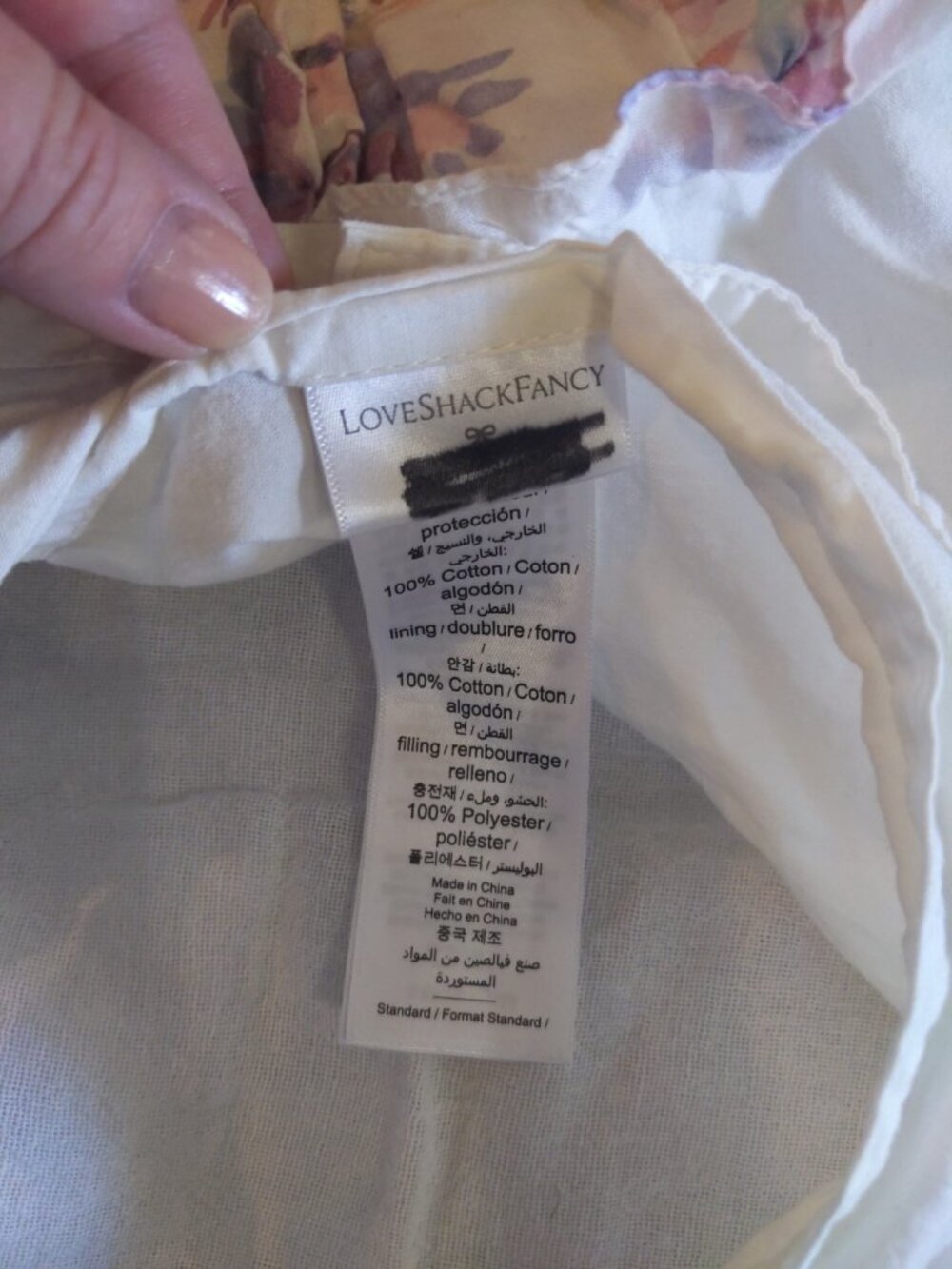 LoveShackFancy Lavender Damask Floral Standard Sham - Picture 3 of 3